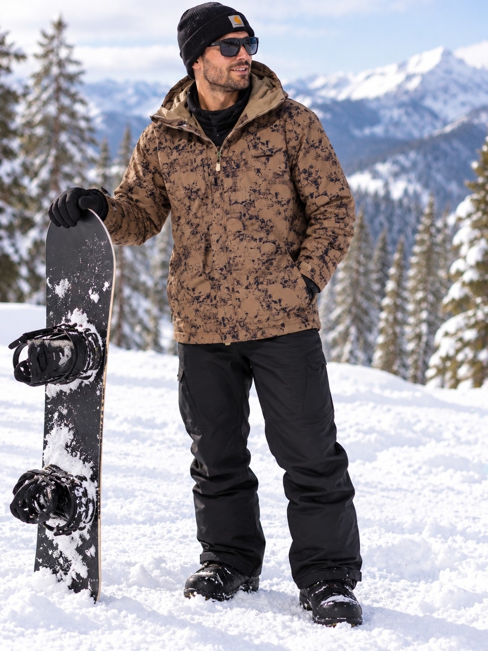 686 Six Eight Six Men’s L Skull Print Waterproof Hooded Snowboard Ski Jacket